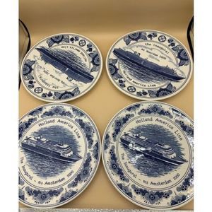 Holland America Line Cruise Ship Dinner Plates Custom Design Set of Four